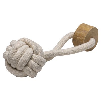Beeztees Hundespielzeug Fliegender Ball aus Baumwolle beige