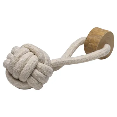 Beeztees Hundespielzeug Fliegender Ball aus Baumwolle beige Beeztees Hundespielzeug Fliegender Ball aus Baumwolle beige