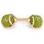 Beeztees Minus One Hundespielzeug Tennisball 2 Bälle mit Seil grün-beige