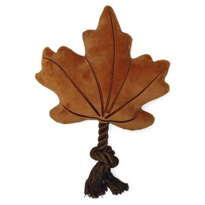 Beeztees Hundespielzeug Blatt mit Seil aus Plüsch braun