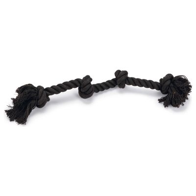 Beeztees Hundespielzeug Spieltau mit 4 Knoten schwarz