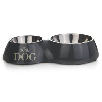 Beeztees Hunde Doppelnapf Best Dog grau