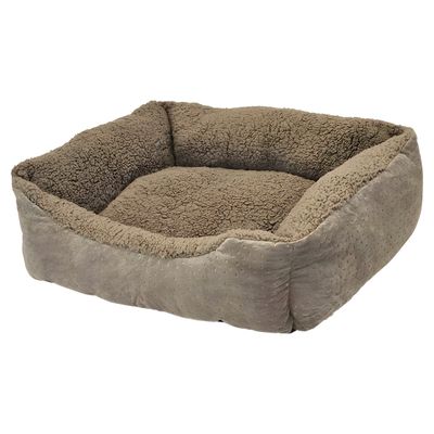 Nobby Katzen Komfortbett eckig Classic Teddy taupe
