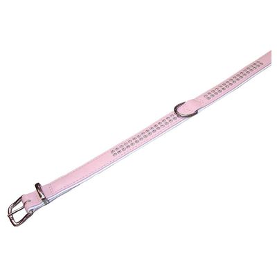 Nobby Halsband Crystal zweireihig rosa/weiß