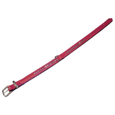 Nobby Halsband Crystal einreihig rot/schwarz