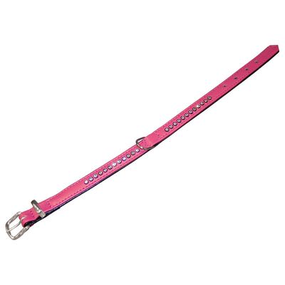 Nobby Halsband Crystal einreihig fuchsia/schwarz