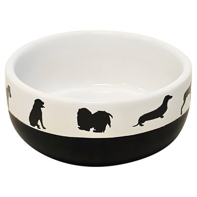 Nobby Hunde Keramik-Napf Shape weiß/schwarz