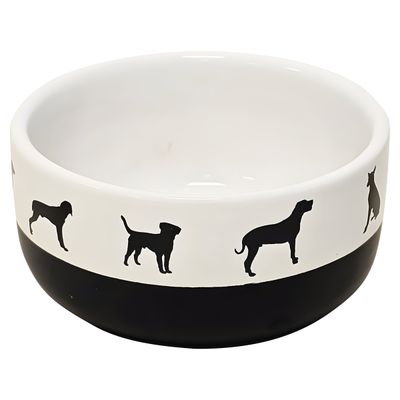 Nobby Hunde Keramik-Napf Shape weiß/schwarz