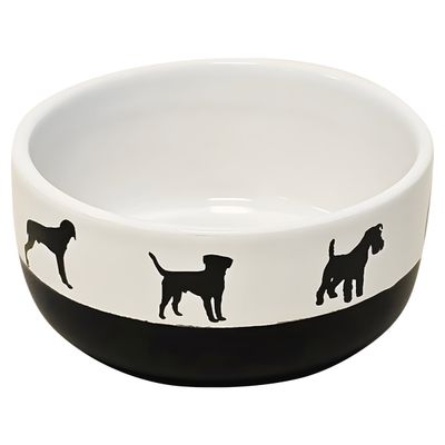Nobby Hunde Keramik-Napf Shape weiß/schwarz