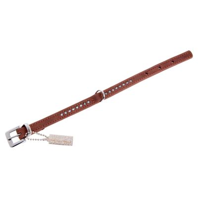 Karlie Halsband Buffalo Denim mit Strass braun