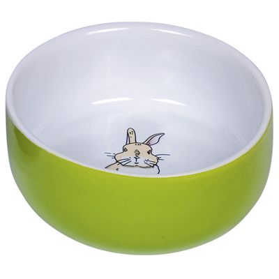 Nobby Nager Keramik Napf brown Rabbit grün/weiß
