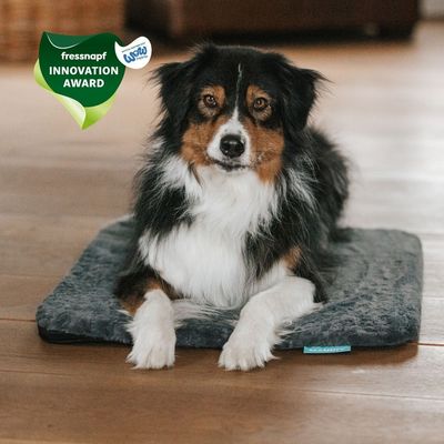 Manuly Set | Hunde Isomatte mit Langhaar (anthrazit) Bezug