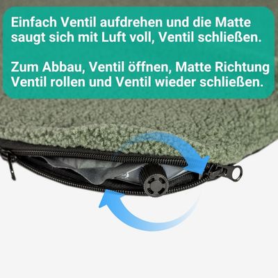 Manuly Set | Hunde Isomatte mit Teddy (olivgrün) Bezug