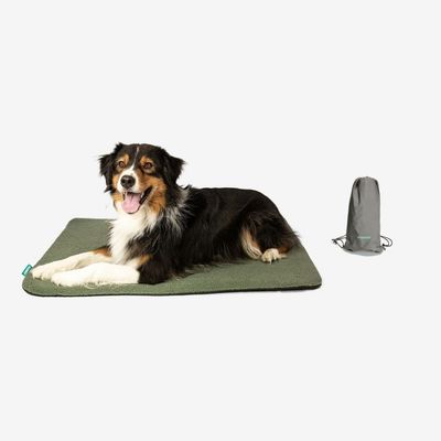 Manuly Set | Hunde Isomatte mit Teddy (olivgrün) Bezug