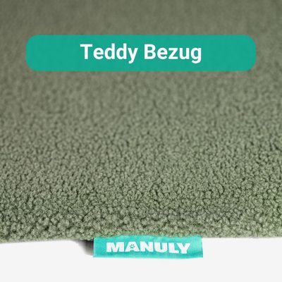 Manuly Set | Hunde Isomatte mit Teddy (olivgrün) Bezug
