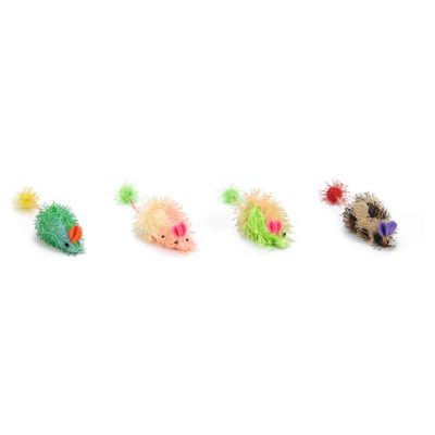 Beeztees Katzenspielzeug langhaarige Maus Rainbow
