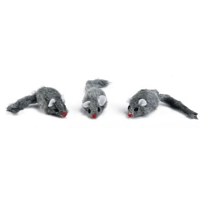 Beeztees Katzenspielzeug Maus grau - 3 Stück