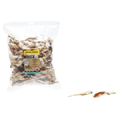 Beeztees Kaninchenohren mit Fell 1000 g Beeztees Kaninchenohren mit Fell 1000 g