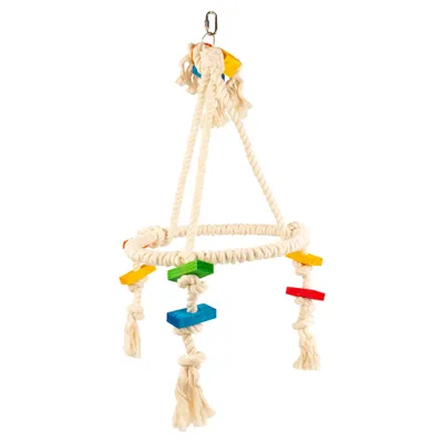 Duvo+ Vogelspielzeug Pyramide mit Würfeln und Seil Duvo+ Vogelspielzeug Pyramide mit Würfeln und Seil