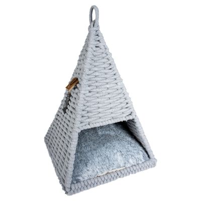 Duvo+ Tipi Oyster im Baumwollseil grau für Katzen
