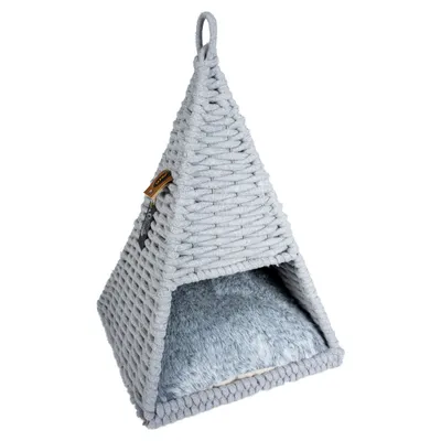 Duvo+ Tipi Oyster im Baumwollseil grau für Katzen Duvo+ Tipi Oyster im Baumwollseil grau für Katzen