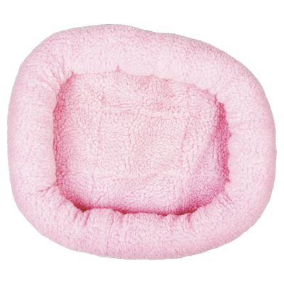 Duvo+ Bett oval Schafsfell rosa für Katzen