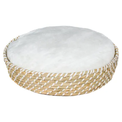 Duvo+ Katzen-Weidenbett rund & Kissen Boho beige/weiß Duvo+ Katzen-Weidenbett rund & Kissen Boho beige/weiß