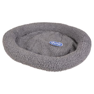 Duvo+ Bett oval Schafsfell grau für Katzen