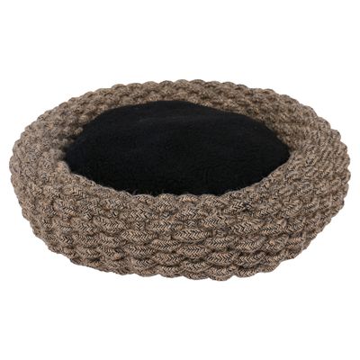 Duvo+ Bett Espresso rund Baumwollseil schwarz/braun für Katzen