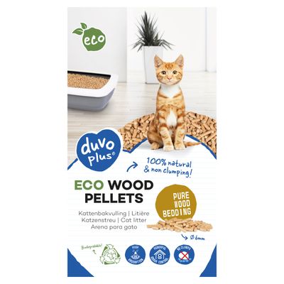 Duvo+ Eco Holzpellets Einstreu 6 kg / 8 l für Katzen