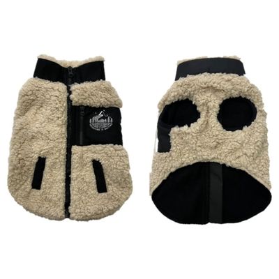 Duvo+ Hundemantel Schafswolle schwarz/weiß