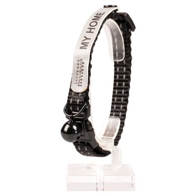 Duvo+ Reflektierendes Katzenhalsband mit Adresse schwarz