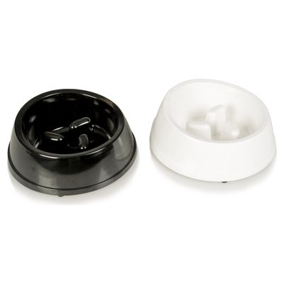 Duvo+ Futternapf Melamine Glossy Anti-Schling schwarz/weiß