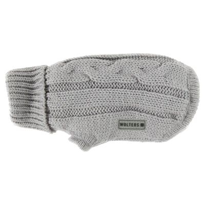 Wolters Zopf-Strickpullover für Mops & Co. silber