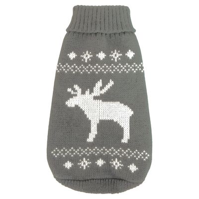 Wolters Strickpullover Elch grau/weiß