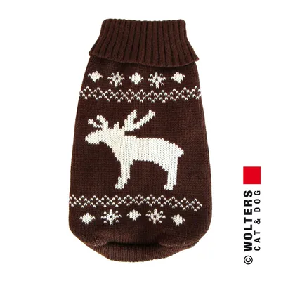 Wolters Strickpullover Elch braun/weiß Wolters Strickpullover Elch braun/weiß