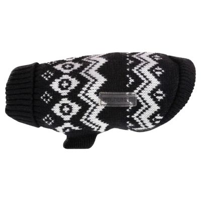 Wolters Norweger Pullover für Mops & Co. schwarz/weiß