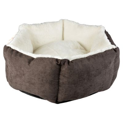 Duvo+ Hundekorb hexa Velvet Concrete grau/weiß