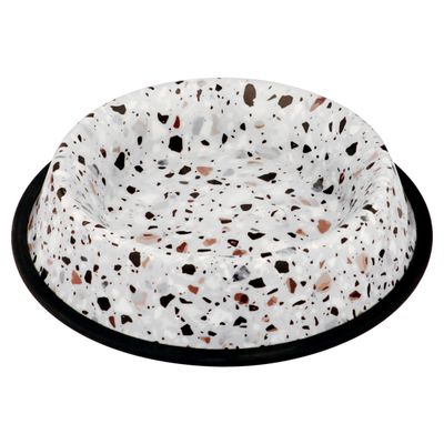 Duvo+ Hundenapf Deco Fix Terrazzo Look weiß