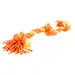 Duvo+ Zahnpflegeseil aus Sweaterstoff mit 3 Knoten orange/gelb