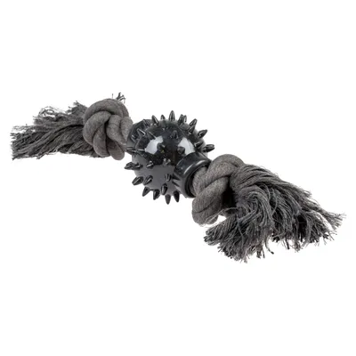 Duvo+ Hundespielzeug Eco-Seil 2 Knoten & Kugel mit Gummienden grau Duvo+ Hundespielzeug Eco-Seil 2 Knoten & Kugel mit Gummienden grau