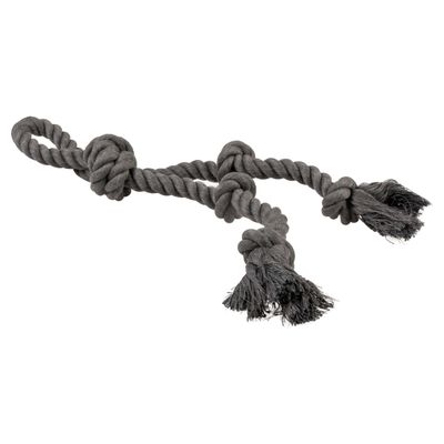 Duvo+ Hundespielzeug Eco-Seil 5 Knoten & Schlaufe grau