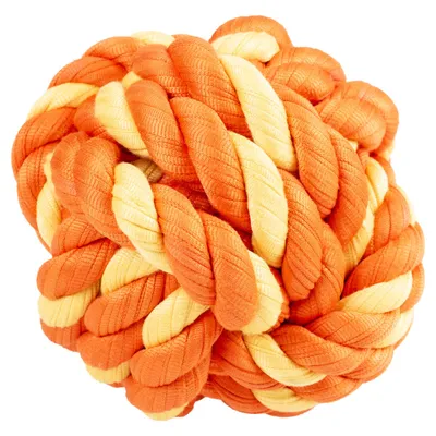 Duvo+ Zahnpflegeball aus Sweaterstoff orange/gelb Duvo+ Zahnpflegeball aus Sweaterstoff orange/gelb