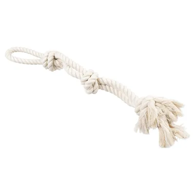 Duvo+ Hundespielzeug ECO Baumwollseil mit 3 Knoten & Schlaufe weiß Duvo+ Hundespielzeug ECO Baumwollseil mit 3 Knoten & Schlaufe weiß