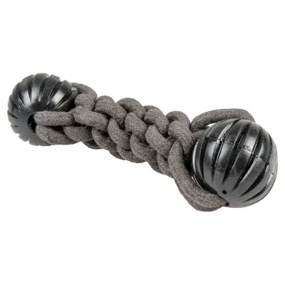 Duvo+ Hundespielzeug Eco-Seilstock & 2 Gummibälle grau Duvo+ Hundespielzeug Eco-Seilstock & 2 Gummibälle grau