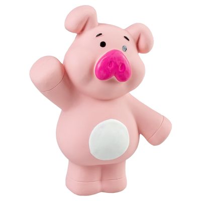 Duvo+ Hundespielzeug Schwein Handzeichen aus Latex rosa
