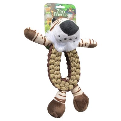 Duvo+ Hundespielzeug Zoo Friends Tiger Ring braun
