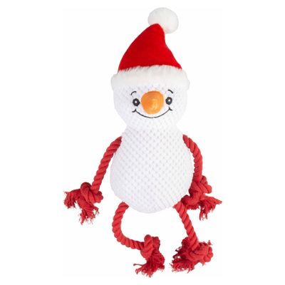 Duvo+ Xmas Hundespielzeug Kuschel-Schneemann mit Seil