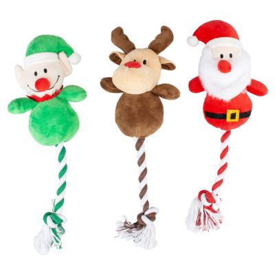 Duvo+ Hundespielzeug Xmas Kuscheltier mit Seil