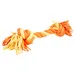 Duvo+ Zahnpflegeseil aus Sweaterstoff mit 2 Knoten orange/gelb